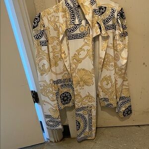Versace White and Gold Bomber Jacket